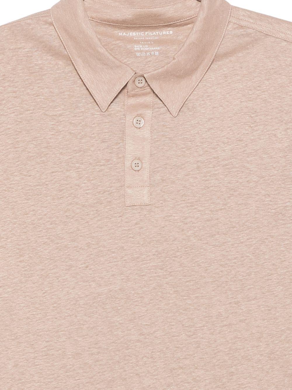 MAJESTIC FILATURES Polo in lino elasticizzato beige