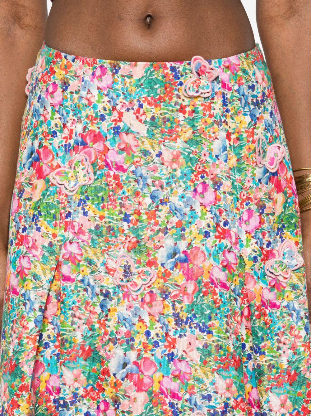 FARM RIO Gonna midi a fiori rosa