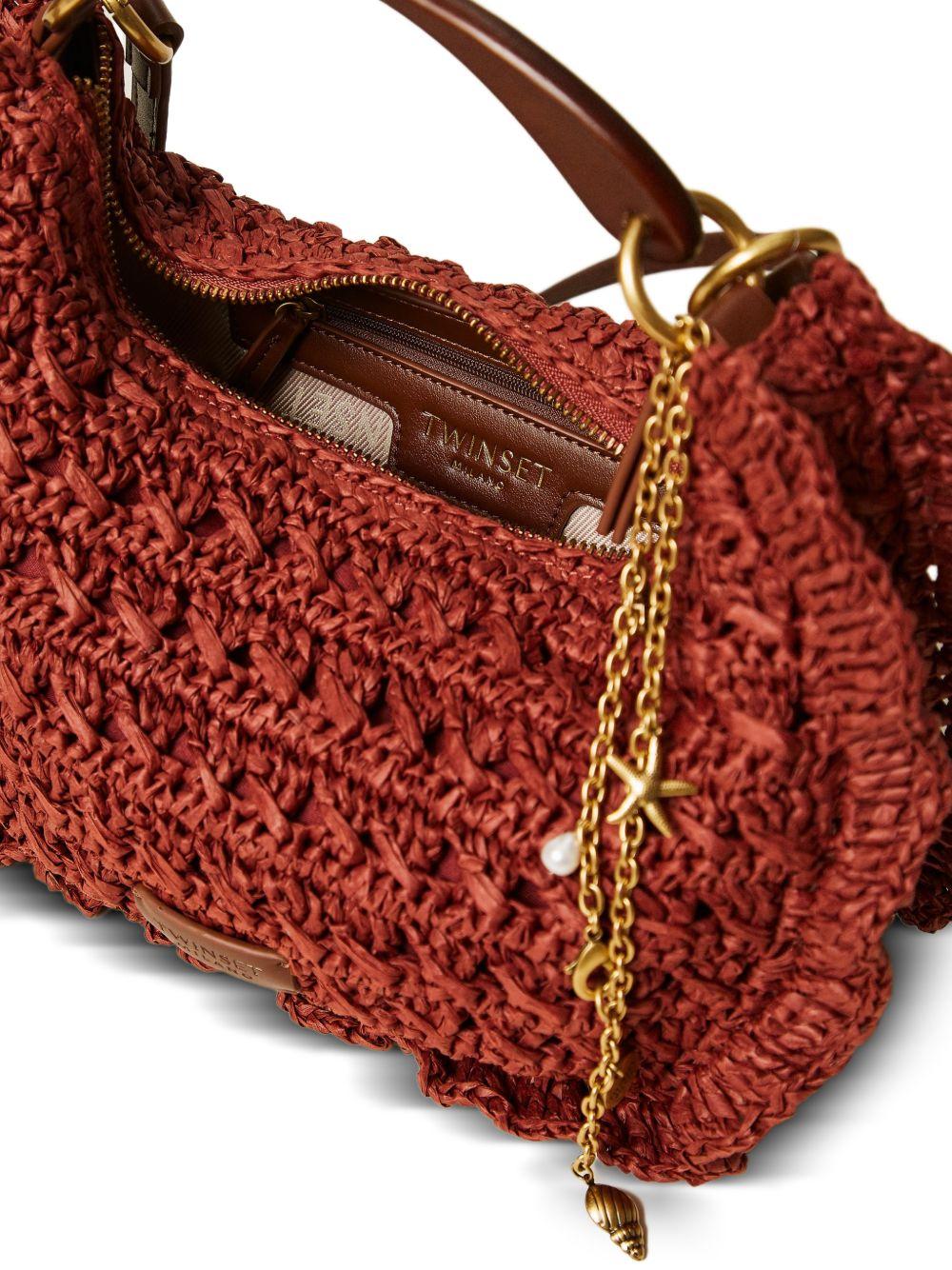 TWINSET Borsa in rafia color ruggine