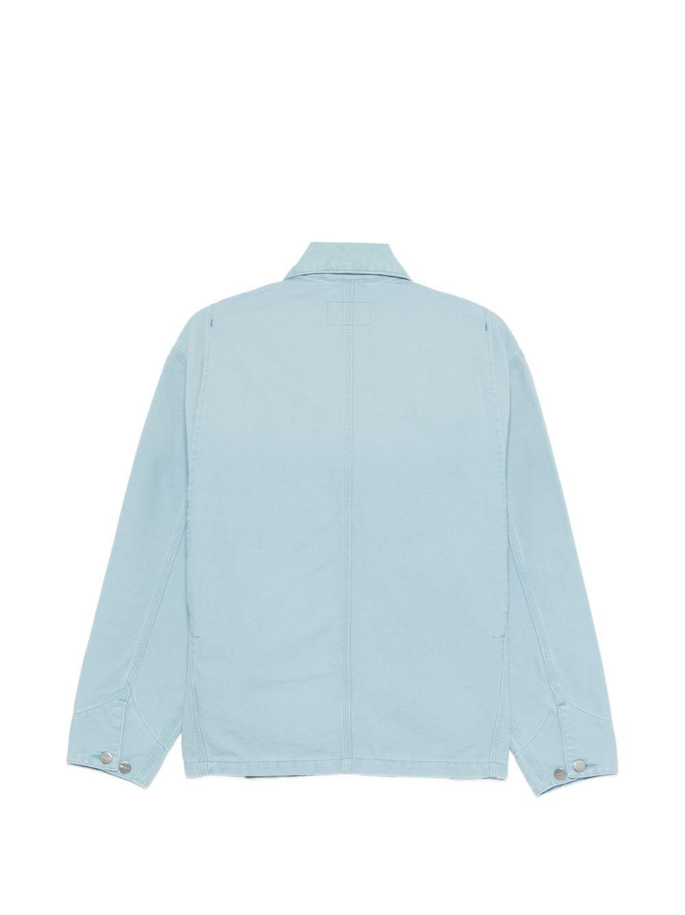 CARHARTT WIP Giacca in denim celeste con tasche e logo