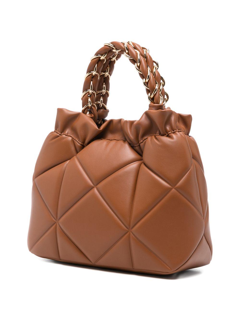 LOVE MOSCHINO Borsa a secchiello marrone in ecopelle trapuntata
