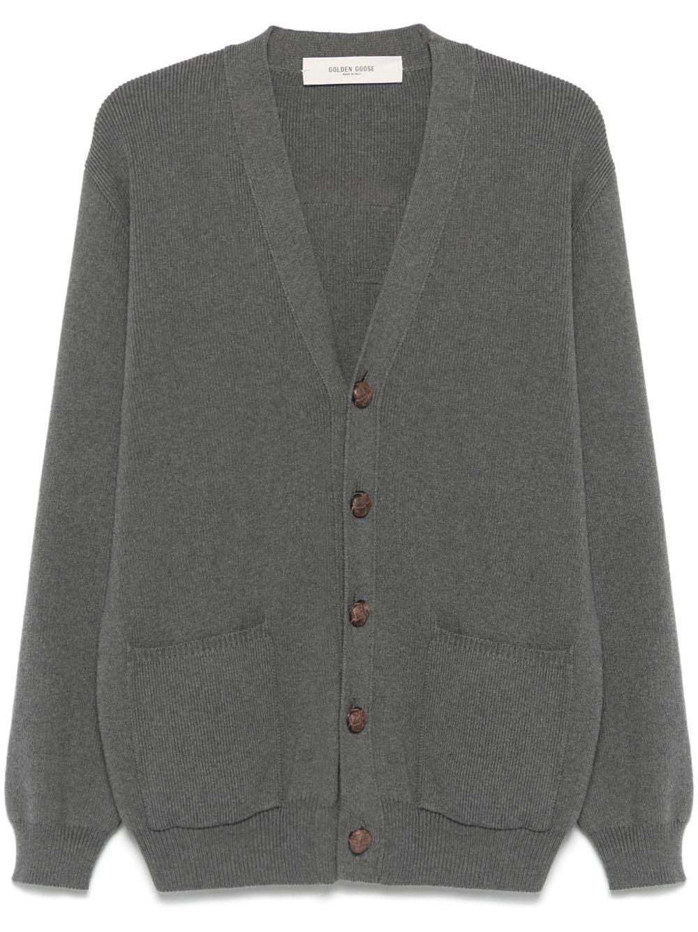 GOLDEN GOOSE Cardigan in cotone grigio