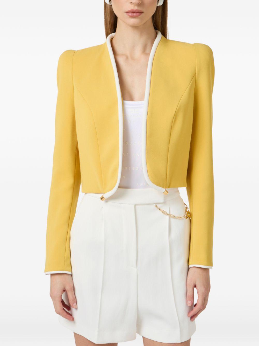 ELISABETTA FRANCHI Giacca in crêpe leggero con piping a contrasto