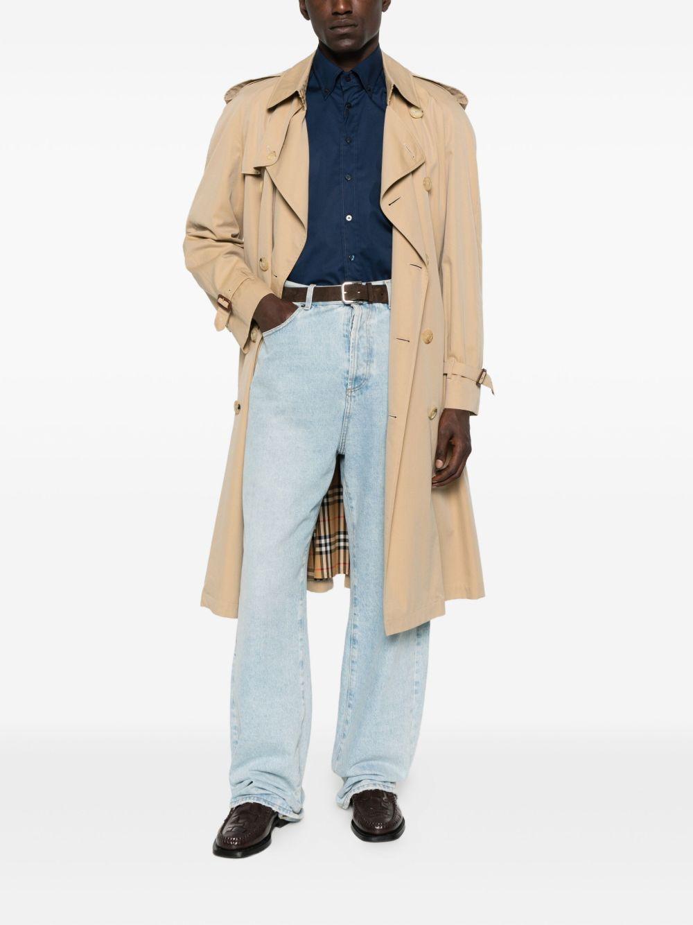 ETRO Camicia in cotone elasticizzato blu