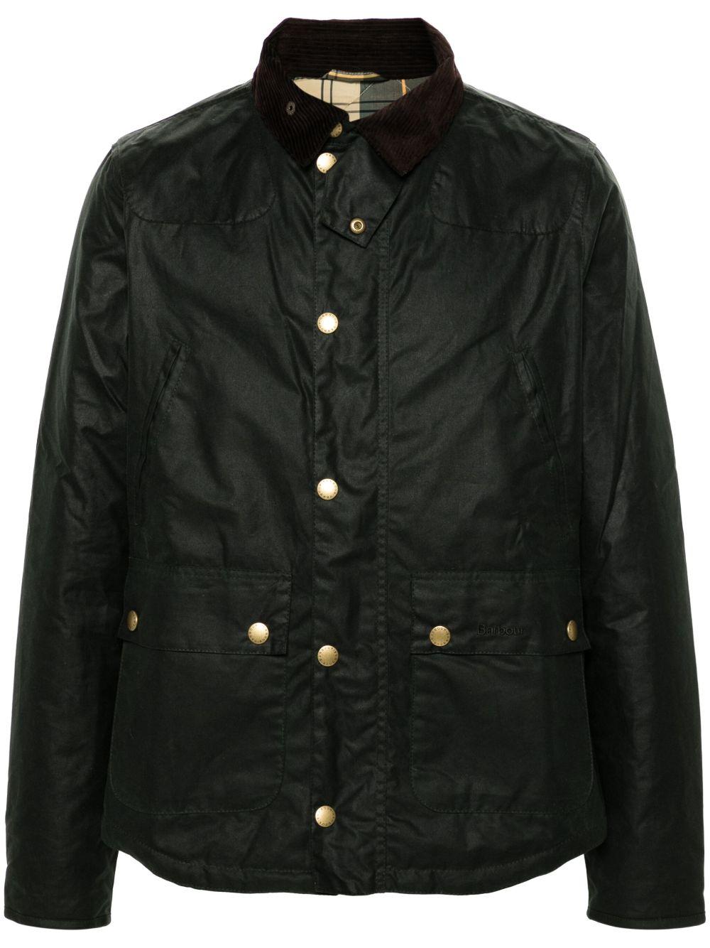 BARBOUR Giacca 'Reelin' in cotone cerato verde