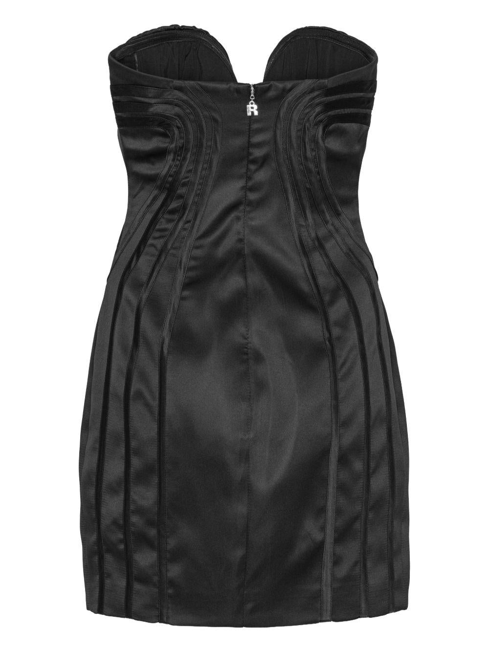 ROTATE Mini abito in satin con scollo a cuore