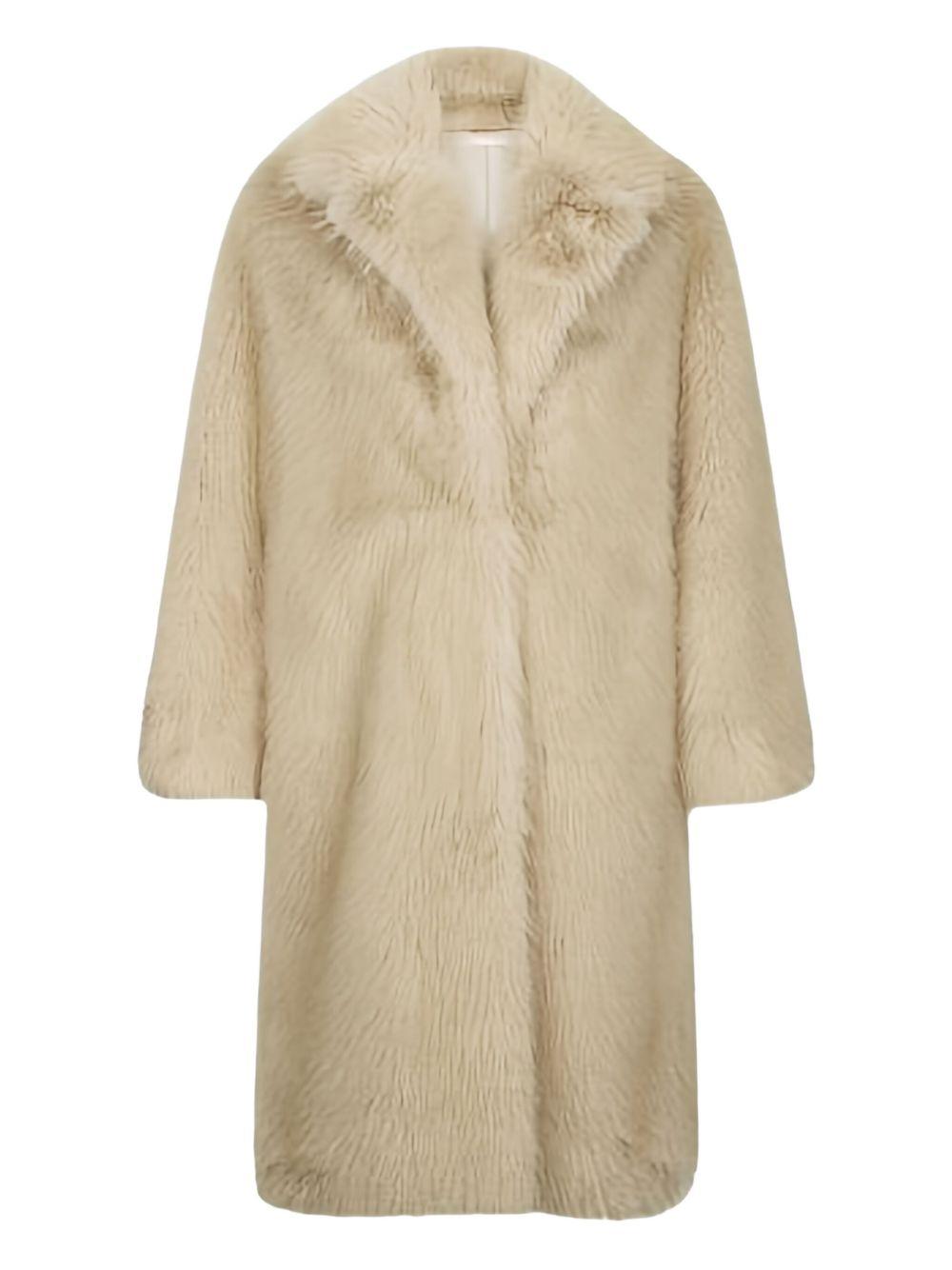 LIUJO Cappotto beige effetto pelliccia