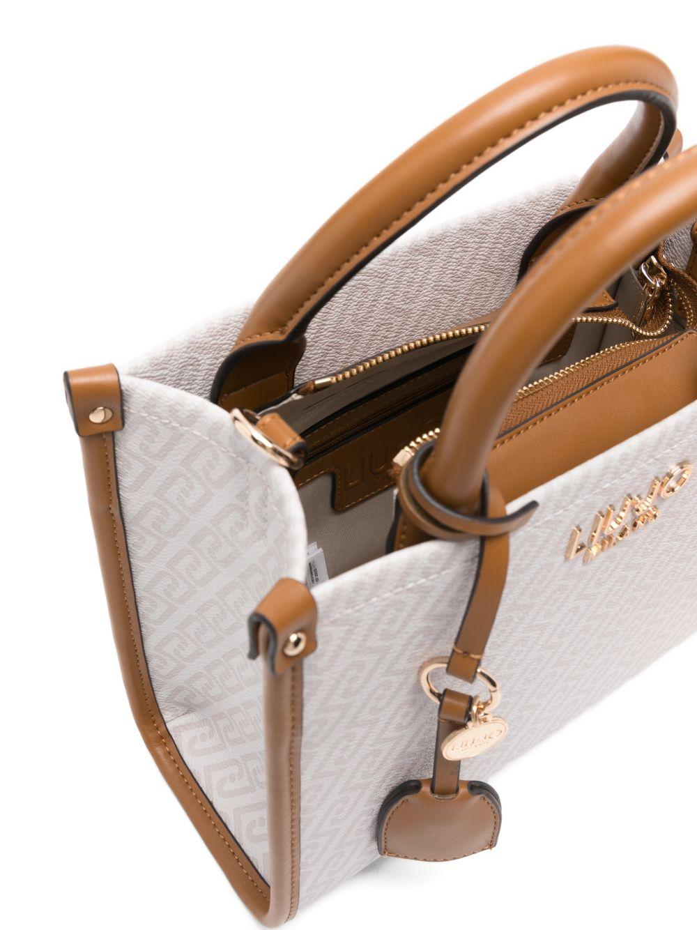 LIUJO Borsa a mano tote con logo rosa e marrone