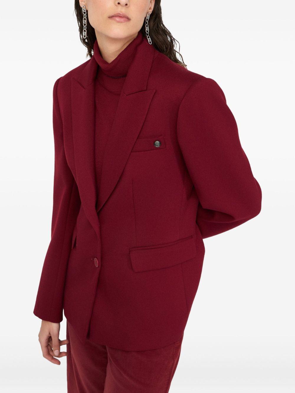 LIUJO Blazer rosso scuro con revers a lancia