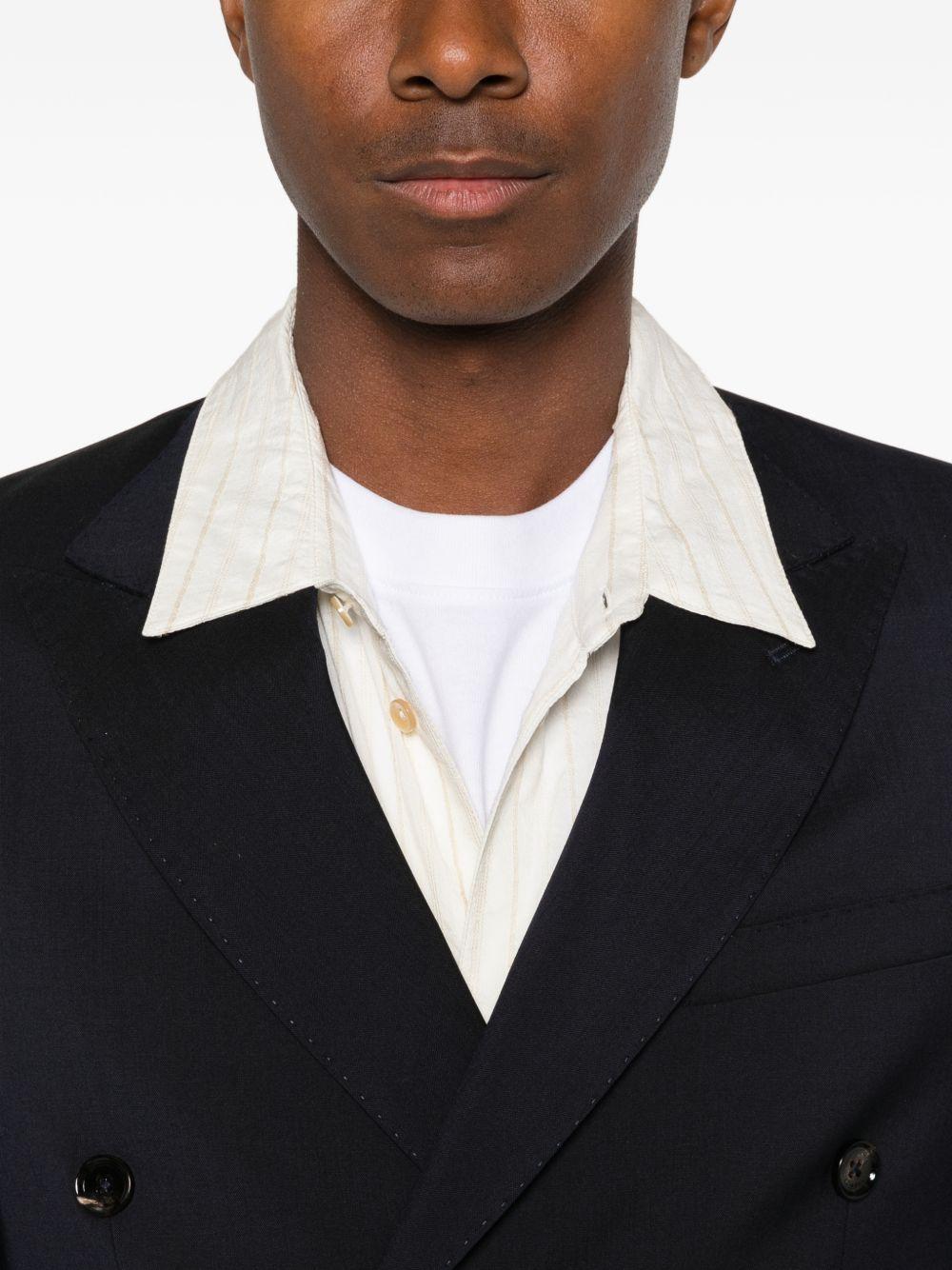 BE ABLE Blazer di Be Able in cotone blu scuro con chiusura doppiopetto