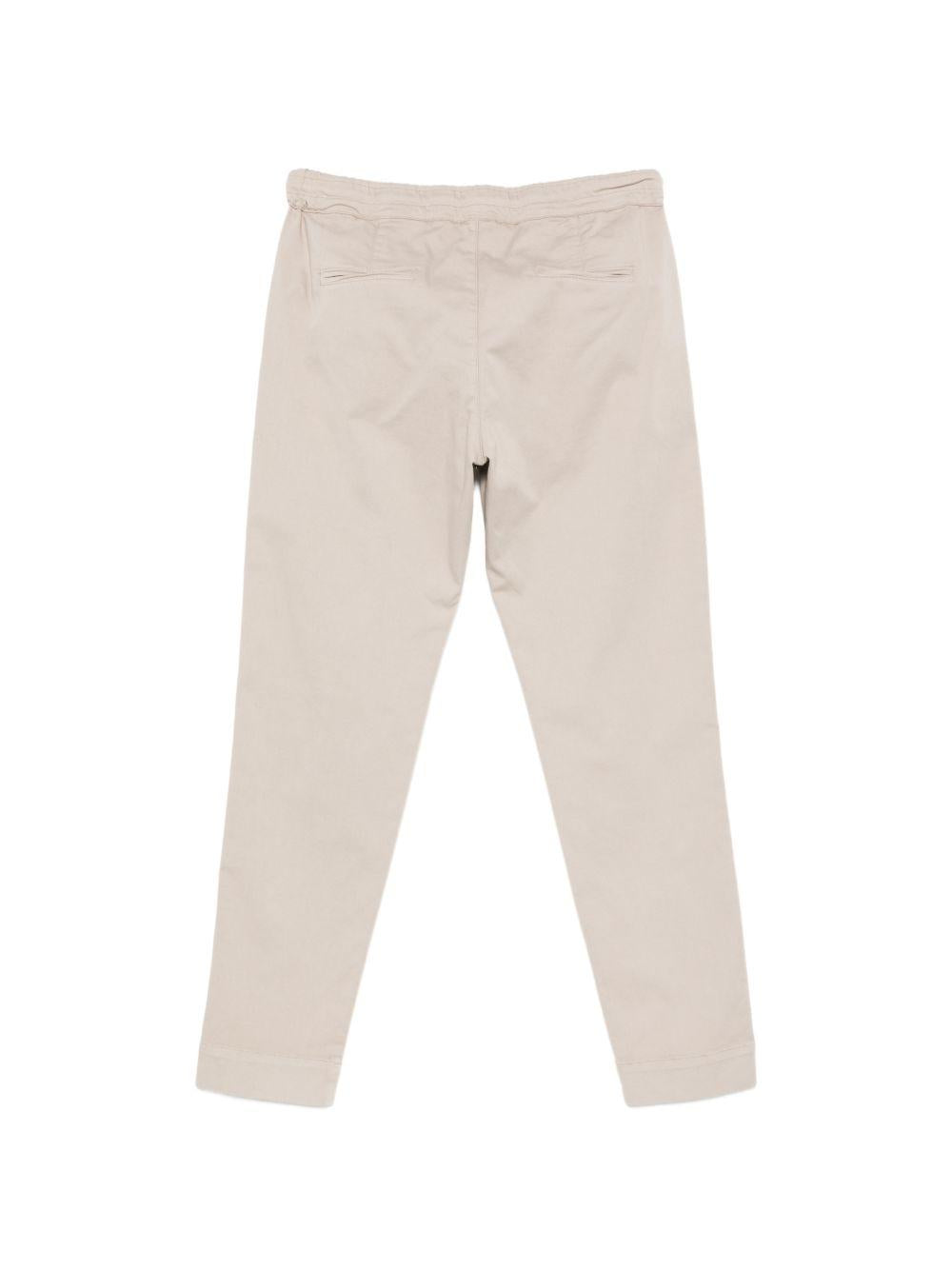 D EXTERIOR Pantaloni sportivi in cotone elasticizzato beige con coulisse