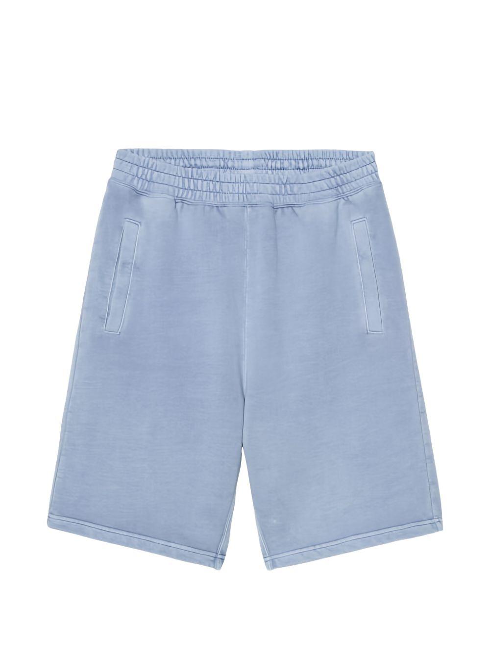 CARHARTT WIP Bermuda sportivi in cotone azzurro con elastico in vita