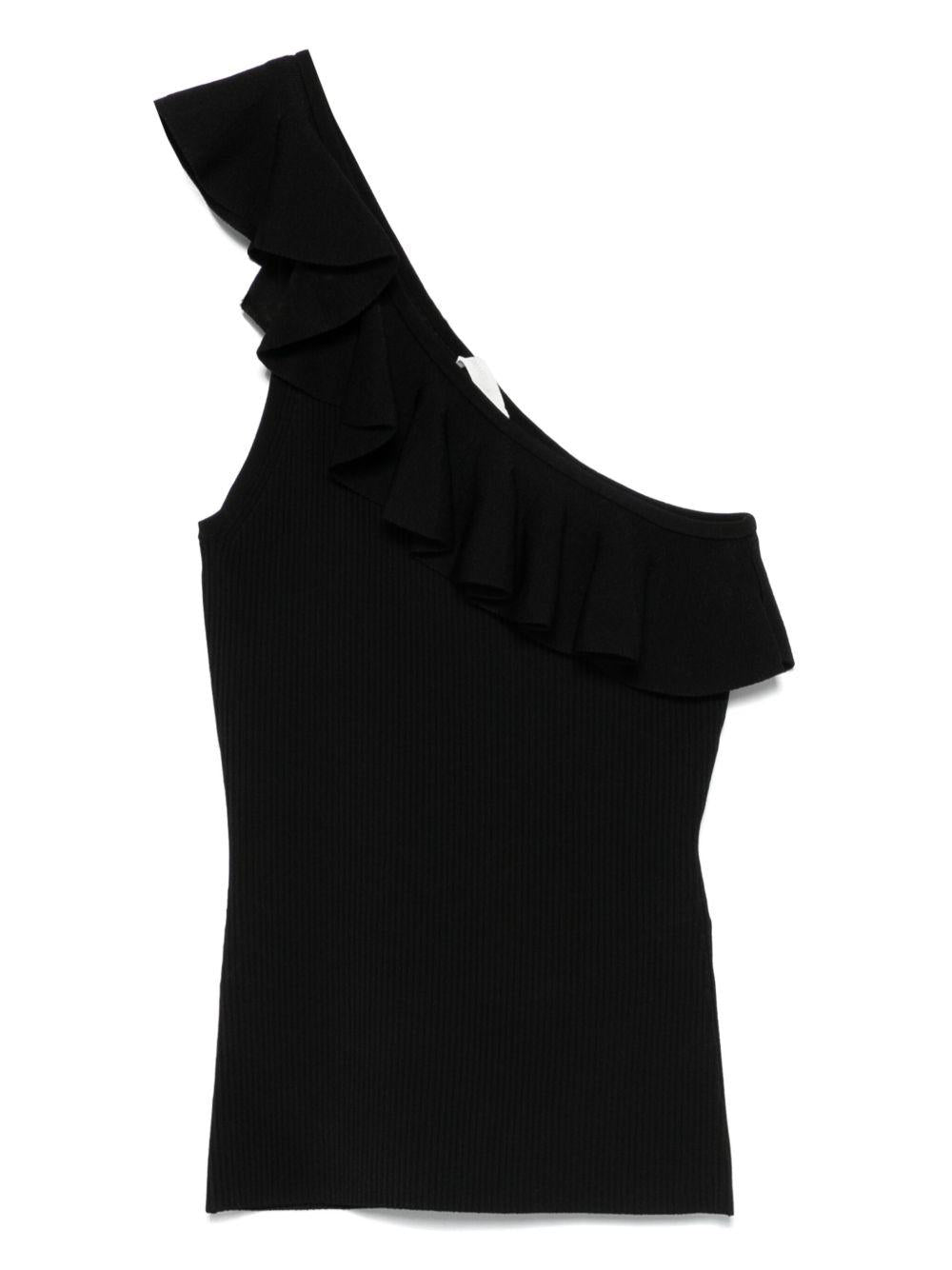 ZIMMERMANN Top nero 'Rhiannon Frill' monospalla