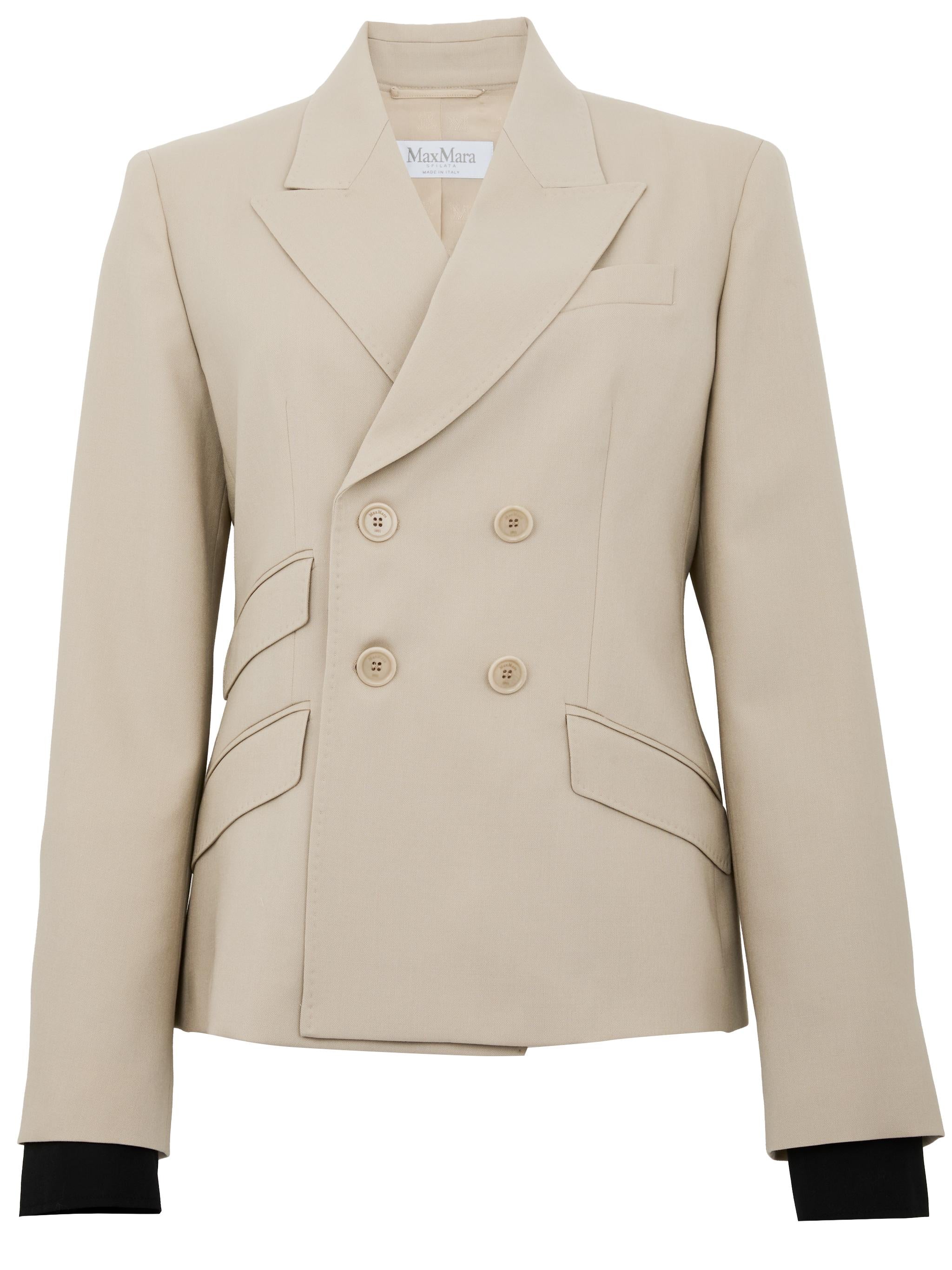MAX MARA Giacca Mxsplacido doppiopetto ecrù