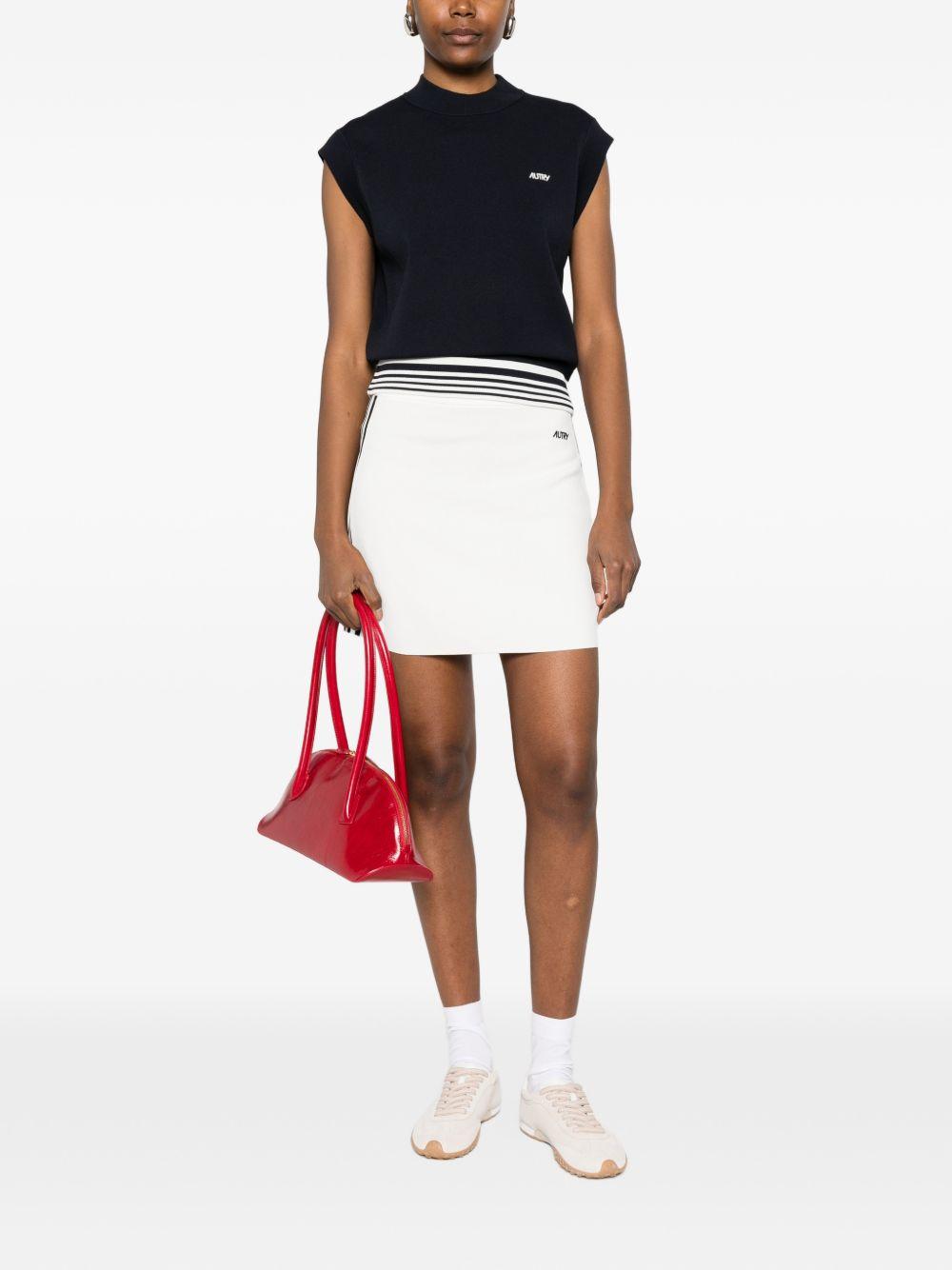 AUTRY Gilet in maglia blu con scollo girocollo