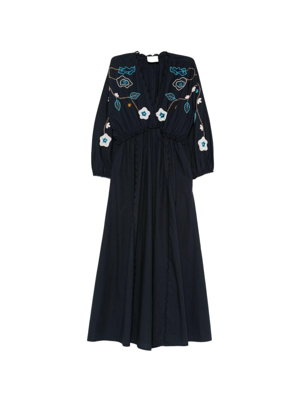 FORTE FORTE Abito lungo My Dress con ricami floreali