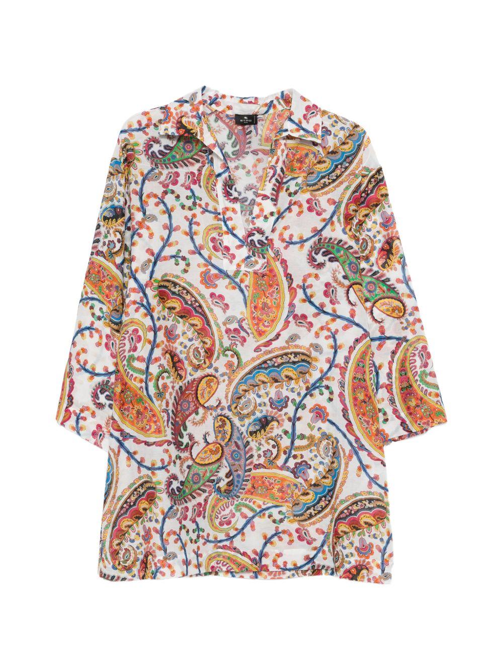 ETRO Camicia con stampa paisley in cotone multicolore