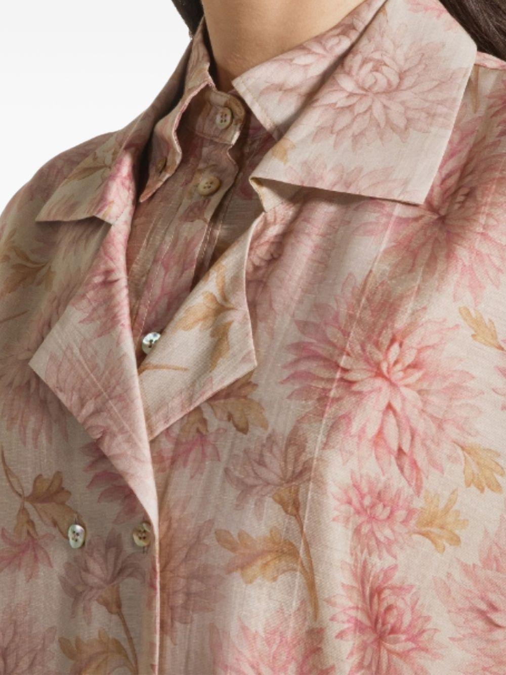 SEVENTY Camicia rosa con stampa floreale