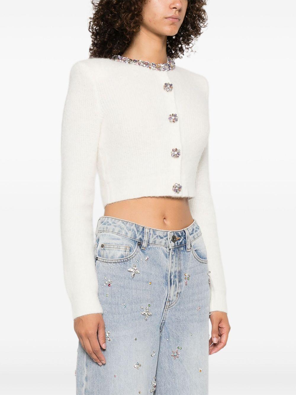 SELF PORTRAIT Cardigan con maglia bianca con bottoni