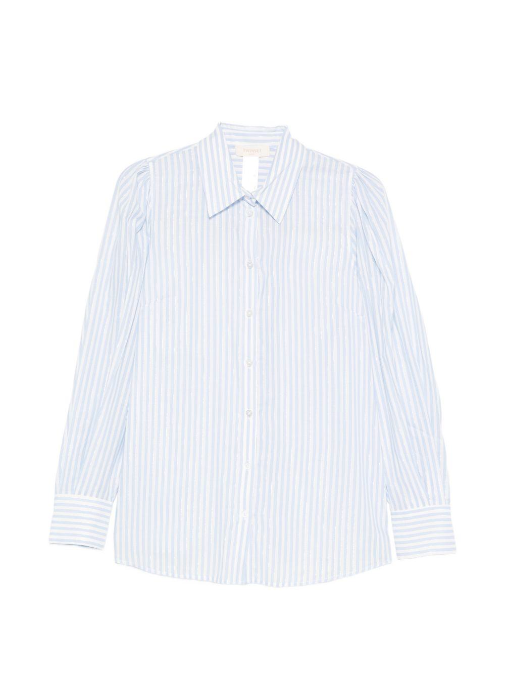 TWINSET Camicia a righe bianche e celesti