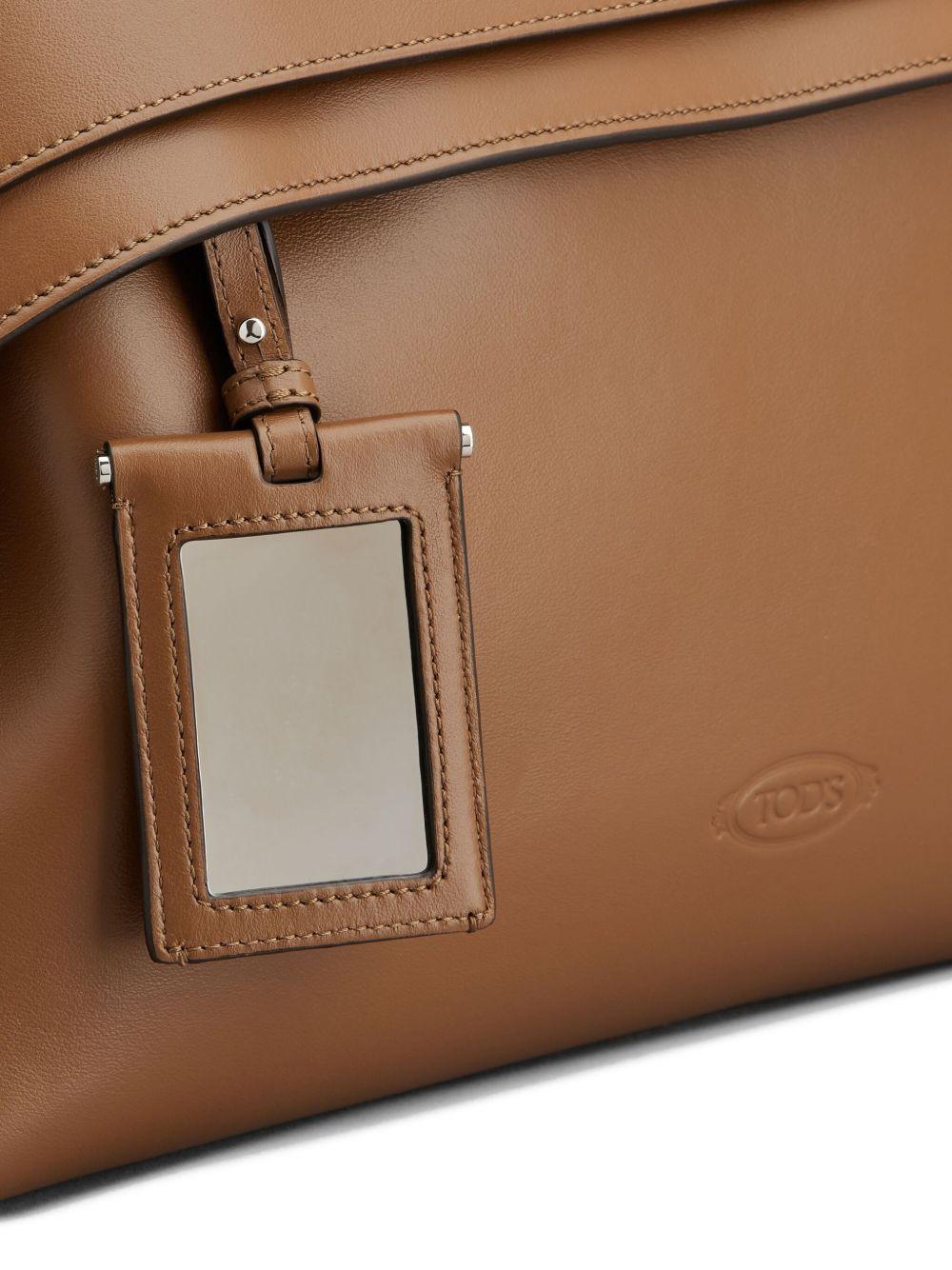 TODS Borsa a spalla in pelle marrone<BR/>