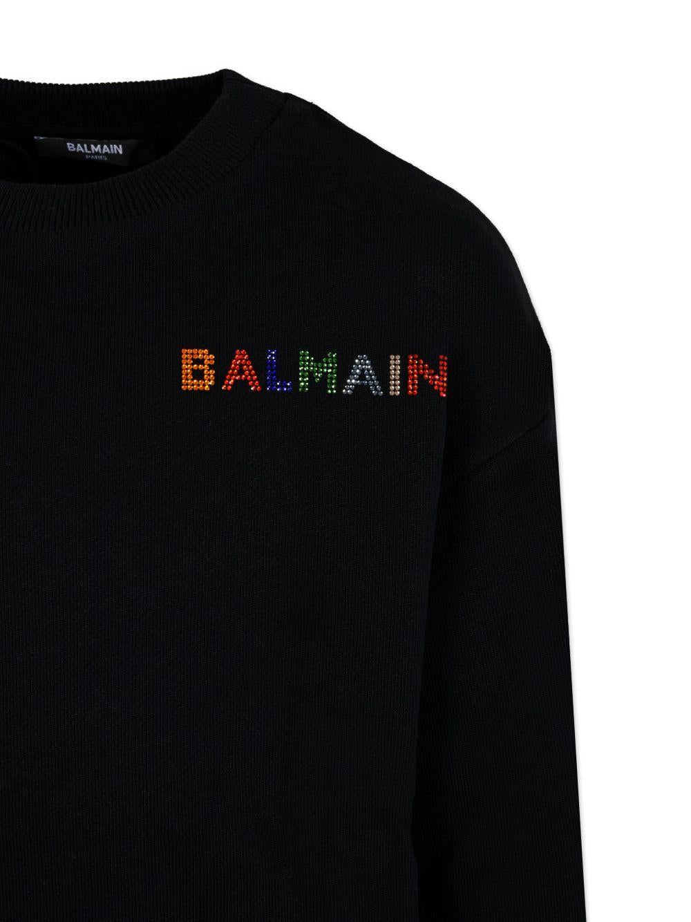 BALMAIN Felpa girocollo in cotone