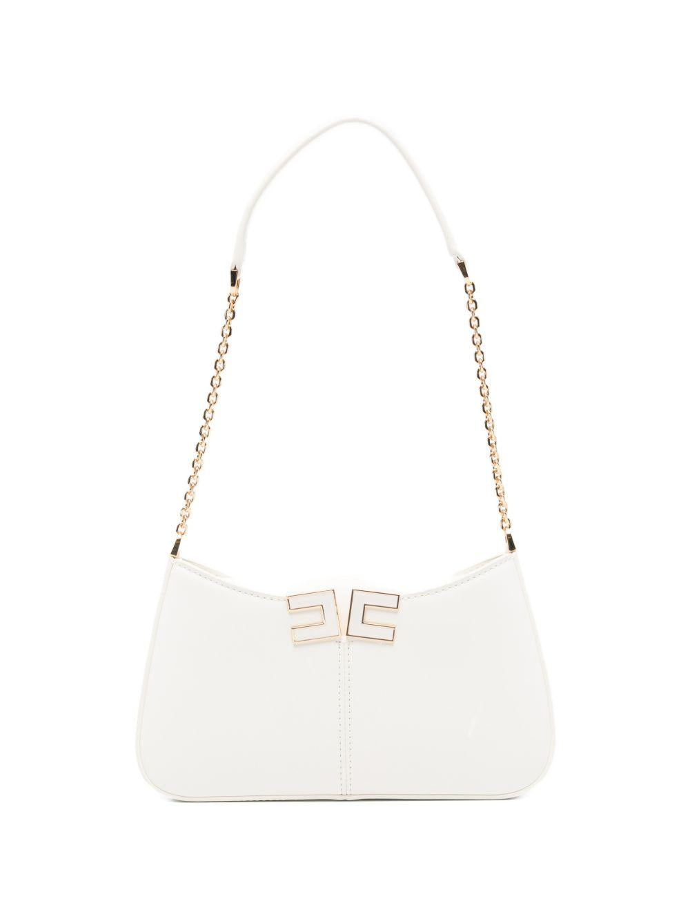 ELISABETTA FRANCHI Borsa a spalla bianca in pelle sintetica