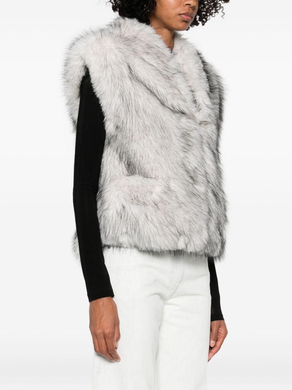 BETTA CORRADI Gilet in ecopelliccia grigio