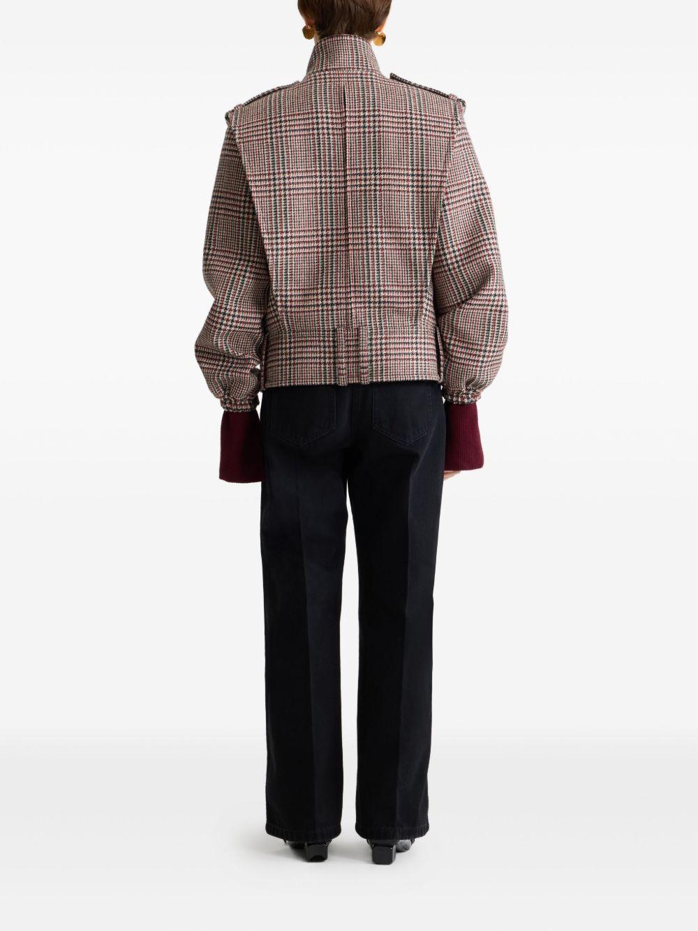 PATOU Bomber tartan a collo alto