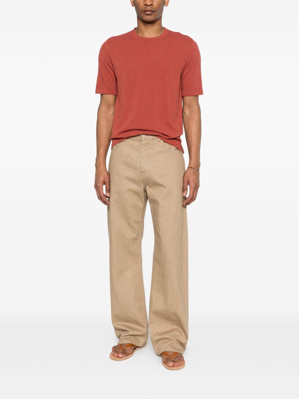 SCAGLIONE T-shirt in cotone rosso a maniche corte