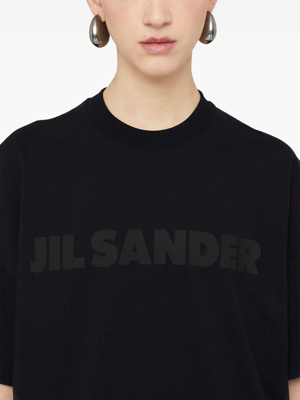 JIL SANDER T-shirt a maniche corte nera con logo