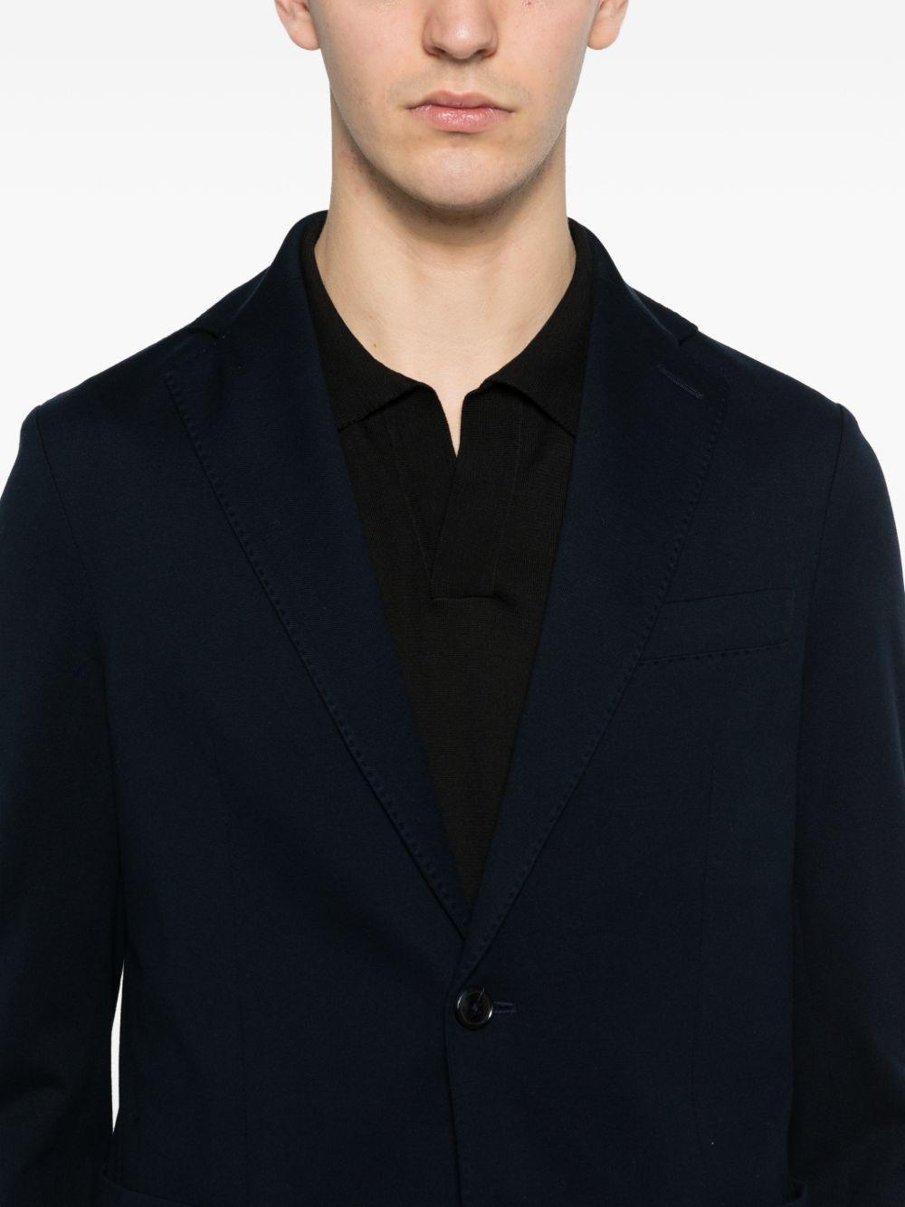 CIRCOLO 1901 Giacca monopetto in cotone blu navy con revers classici