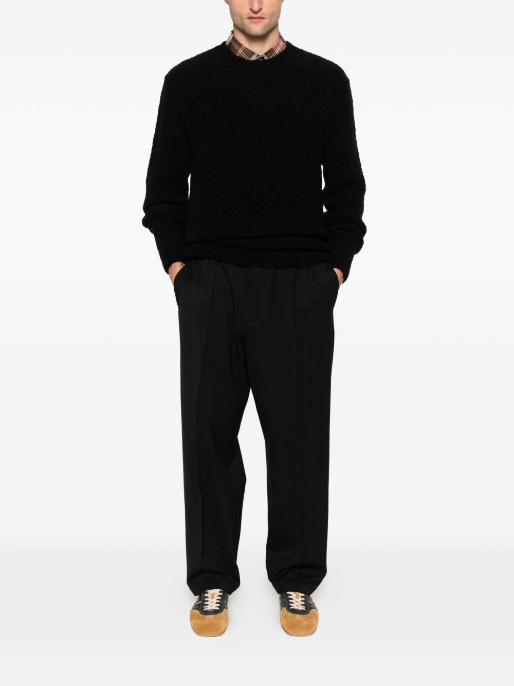 SEVEN GAUGE Maglia girocollo nera in lana