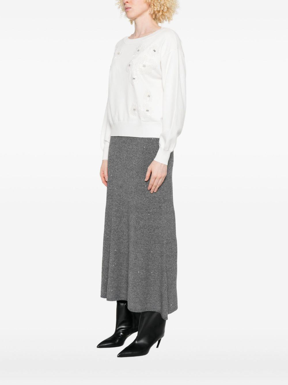 LIUJO Maglia bianca con dettagli di perline