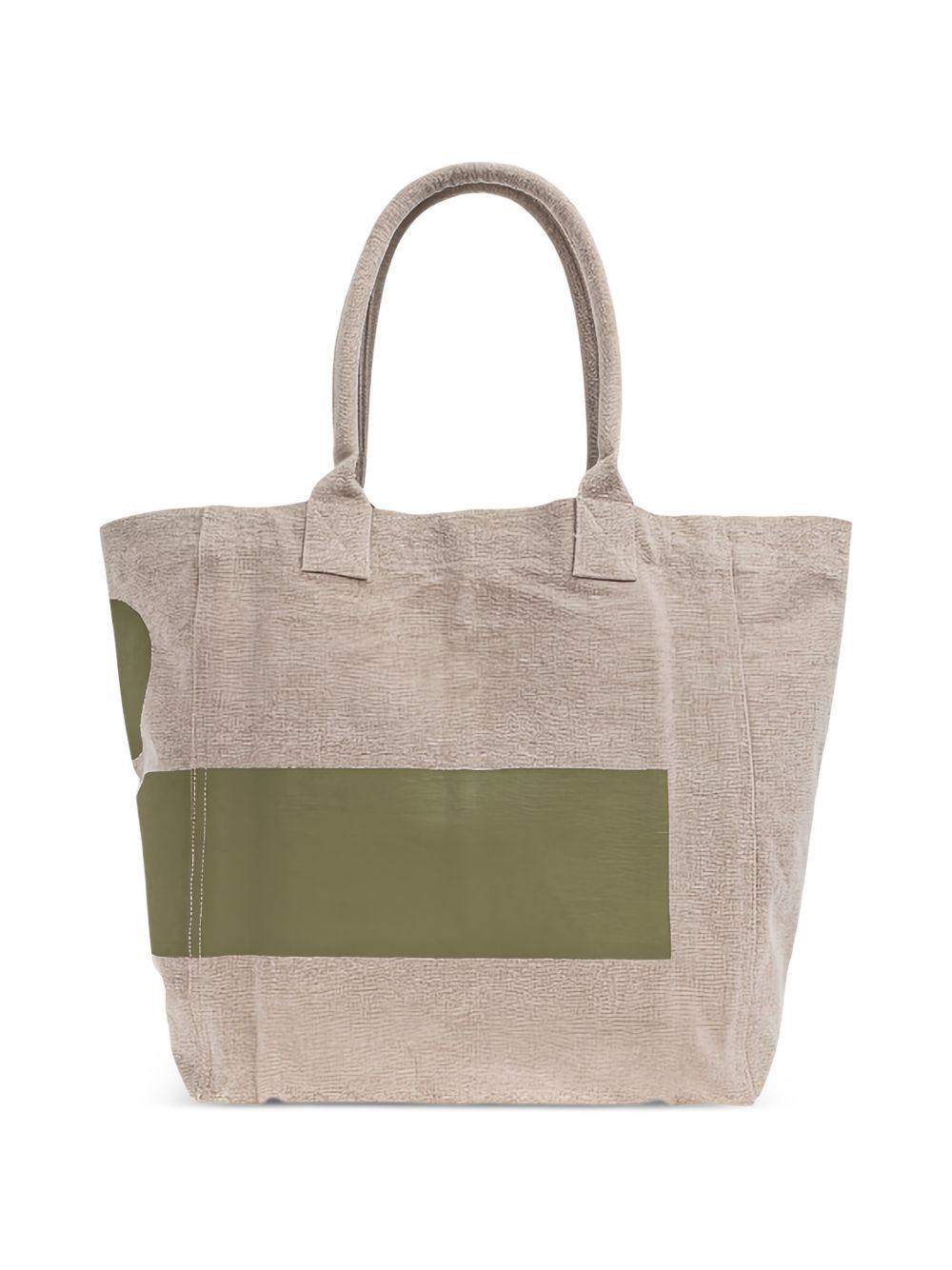 ISABEL MARANT Borsa shopping Yenky verde in cotone