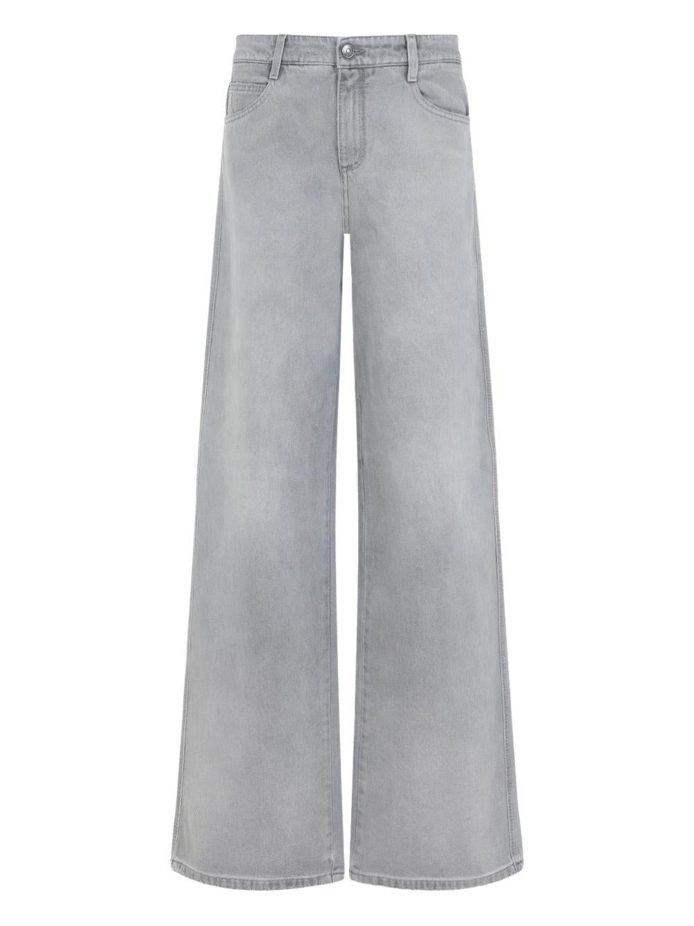 ERMANNO SCERVINO Jeans in cotone grigio con ricamo