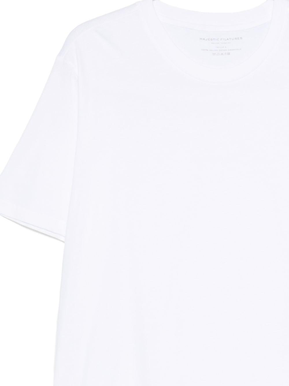 MAJESTIC FILATURES T-shirt girocollo bianca in cotone