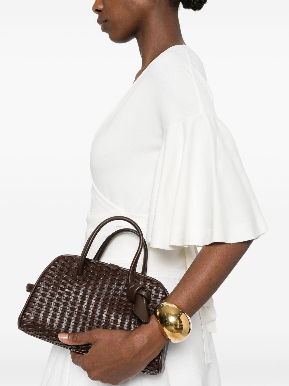 JACQUEMUS Borsa a mano Le Petit Turismo in pelle marrone