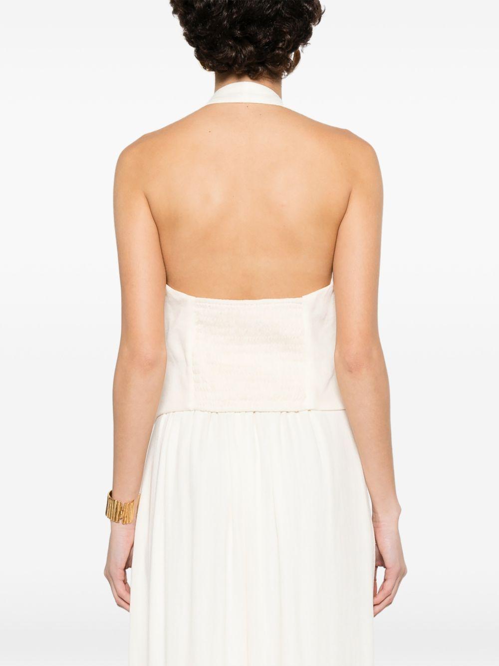ELEH Gilet con scollatura halter bianco panna