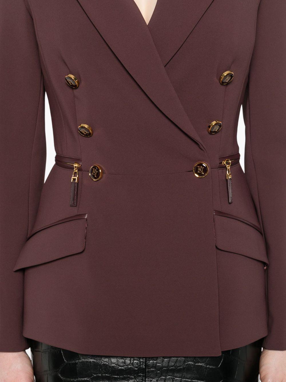 ELISABETTA FRANCHI Blazer doppiopetto in crepe bordeaux
