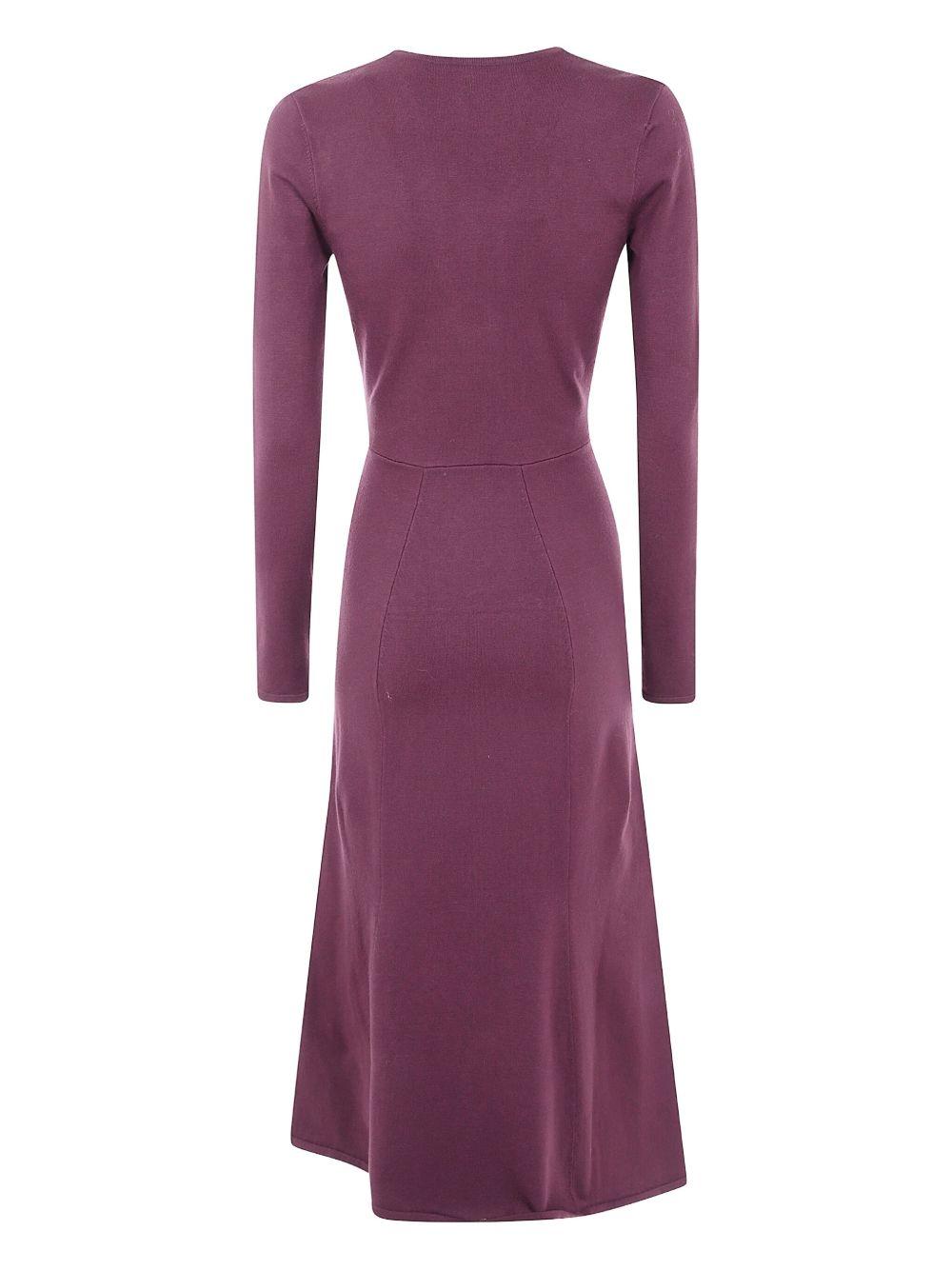 TWINSET Abito burgundy con scollo a "V"