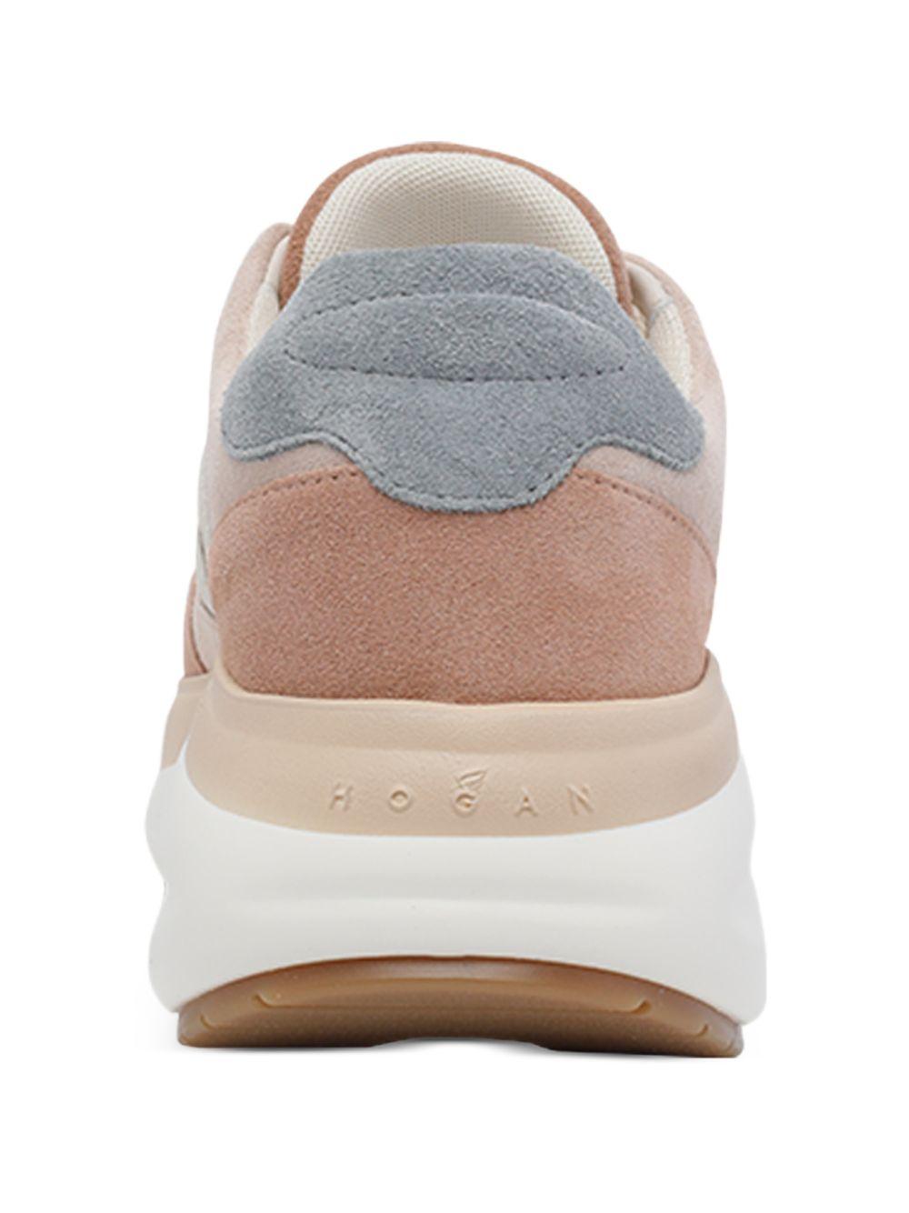HOGAN Sneakers H714 in pelle rosa e bianco