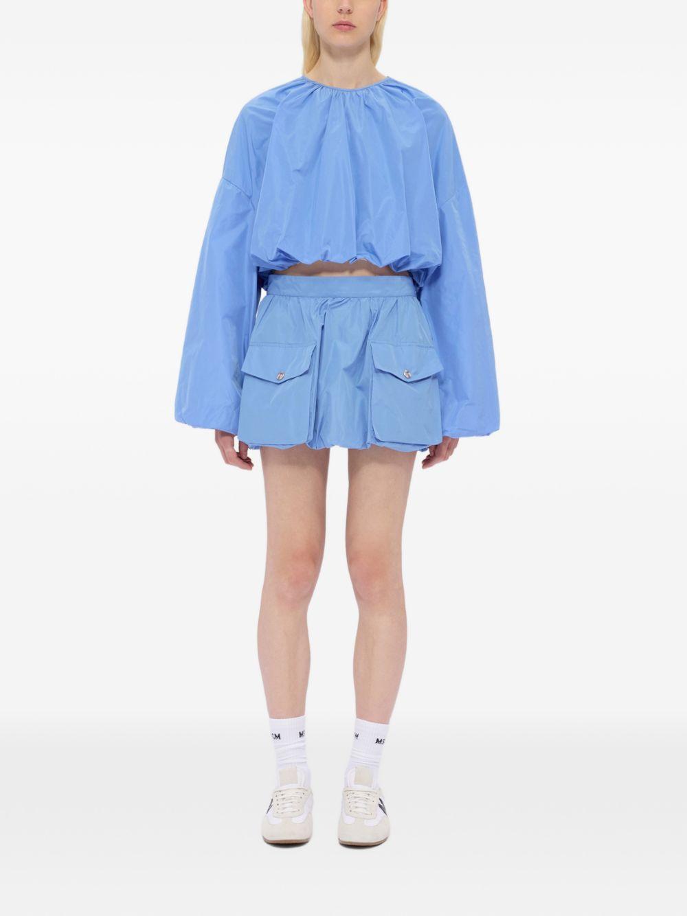MSGM Minigonna celeste con tasche