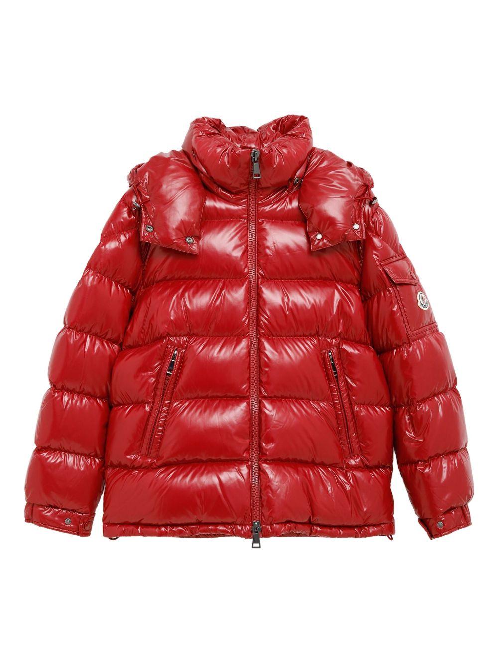MONCLER Piumino 'Maire' con cappuccio rosso lucido