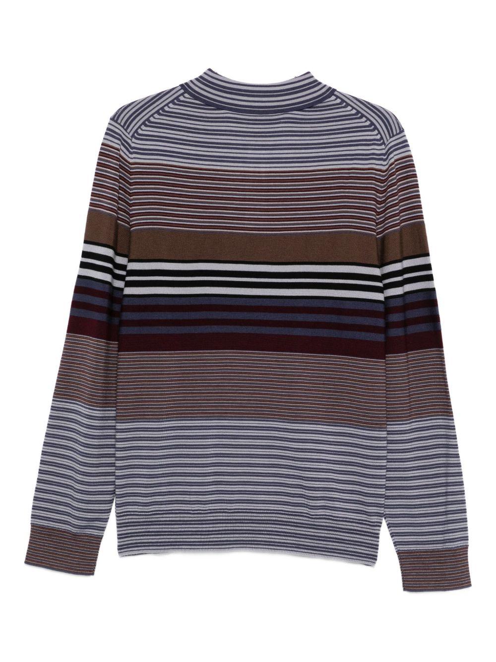 PS PAUL SMITH Maglia girocolloviola a righe multicolore