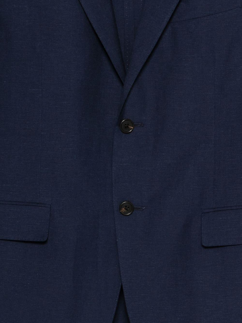 CORNELIANI Completo Monopetto blu in lana vergine misto lino