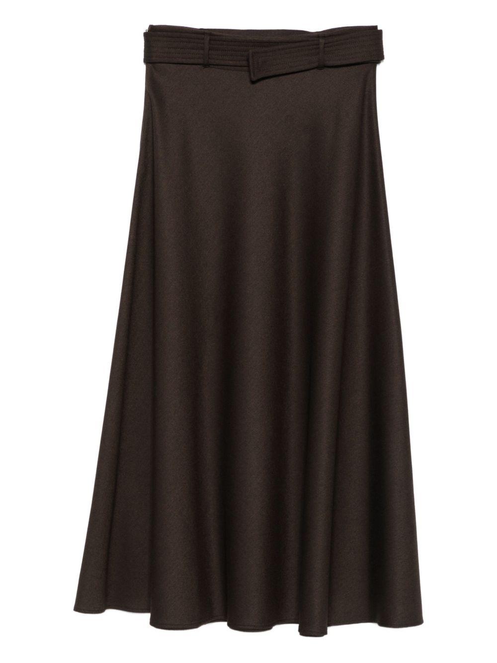 D EXTERIOR Gonna midi marrone con cintura