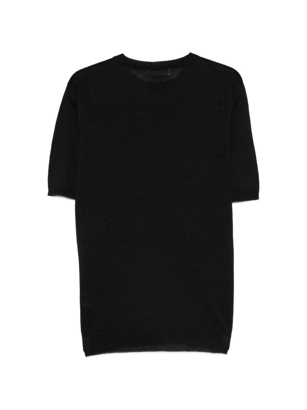 LARDINI T-shirt girocollo in cotone e lino beige