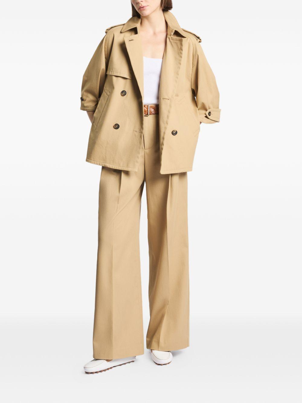 FAY Trench caban doppiopetto in cotone beige