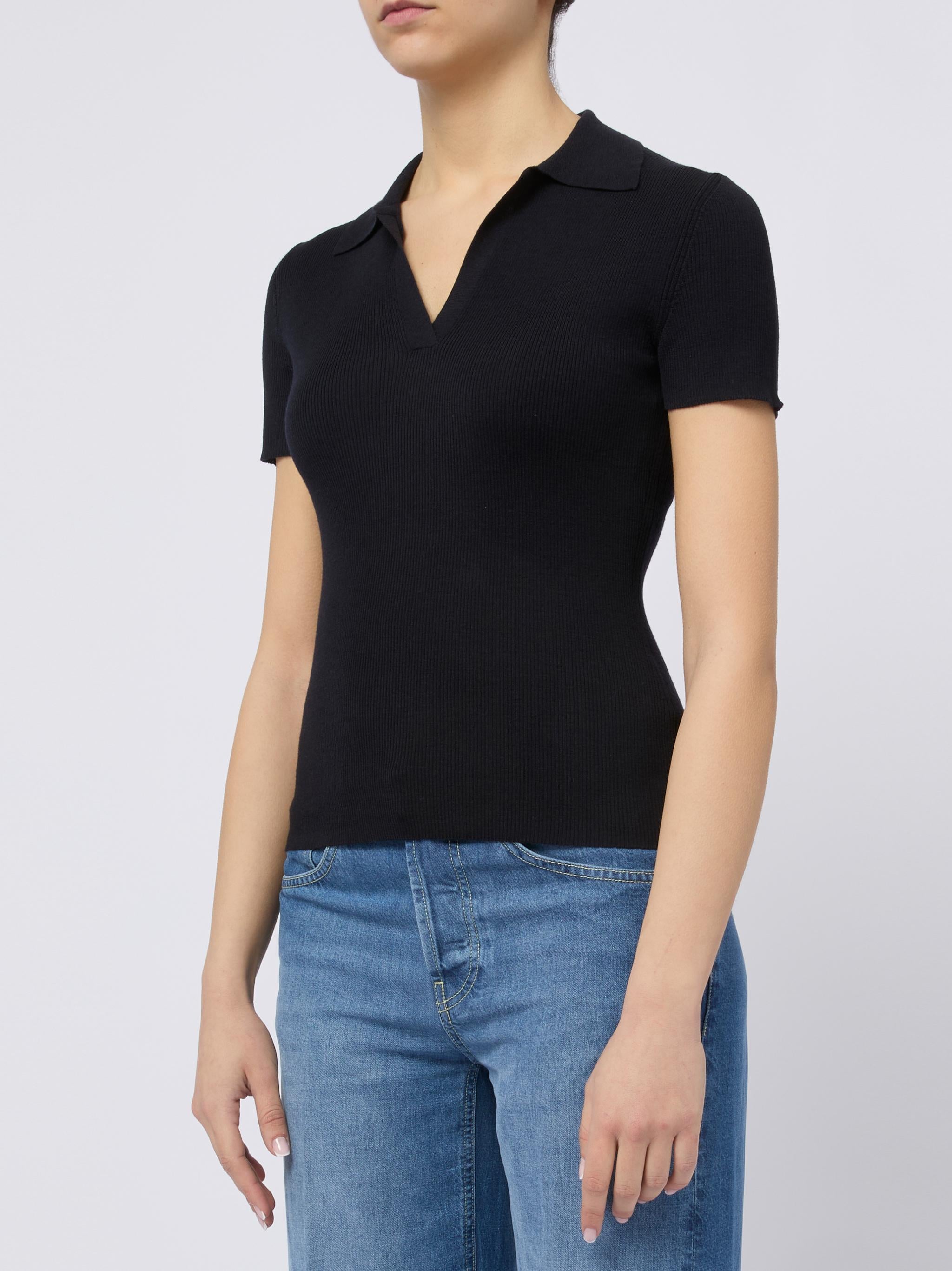 MAX MARA Maglia slim blu Albero a maniche corte